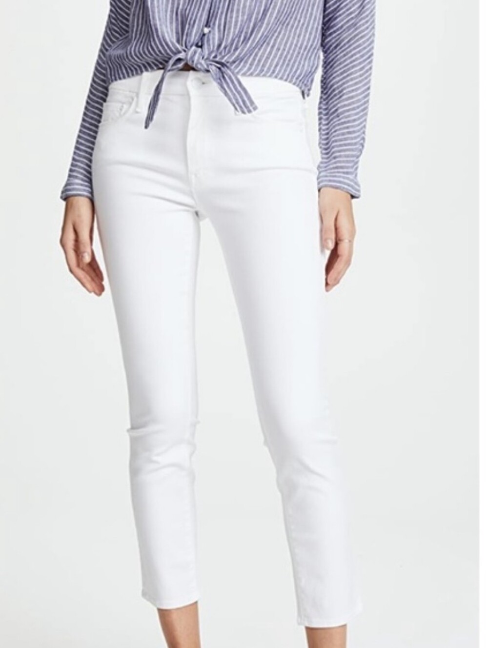 Mother White The Looker Crop Denim Jean In Glass Slipper Size 30